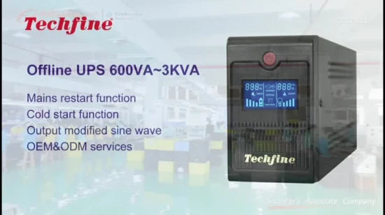 Techfine Power Supply 650va Line Interactive USV für Heimcomputer Offline-USV-Stromversorgung